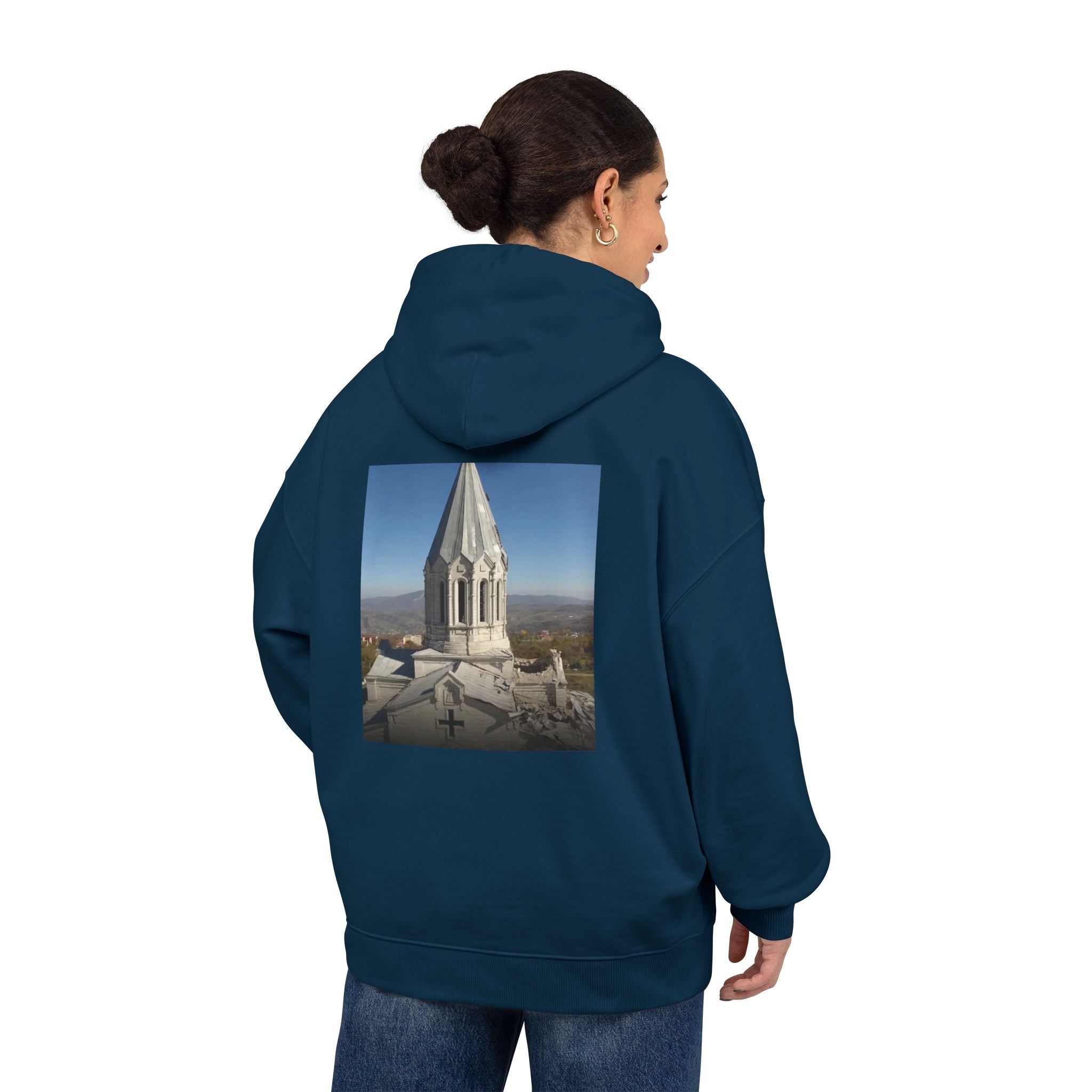 Armenian Church Photo Hoodie — 'Իմ սրտի Արցախ'