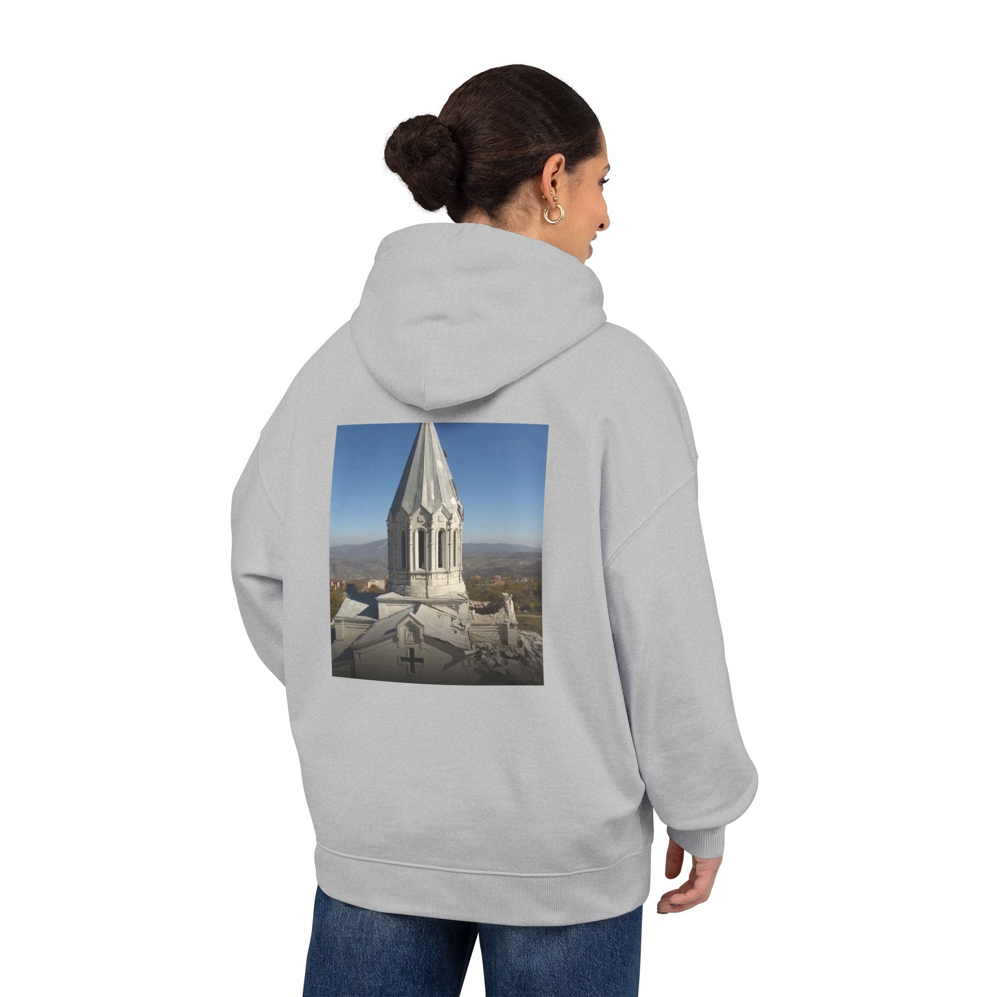Armenian Church Photo Hoodie — 'Իմ սրտի Արցախ'
