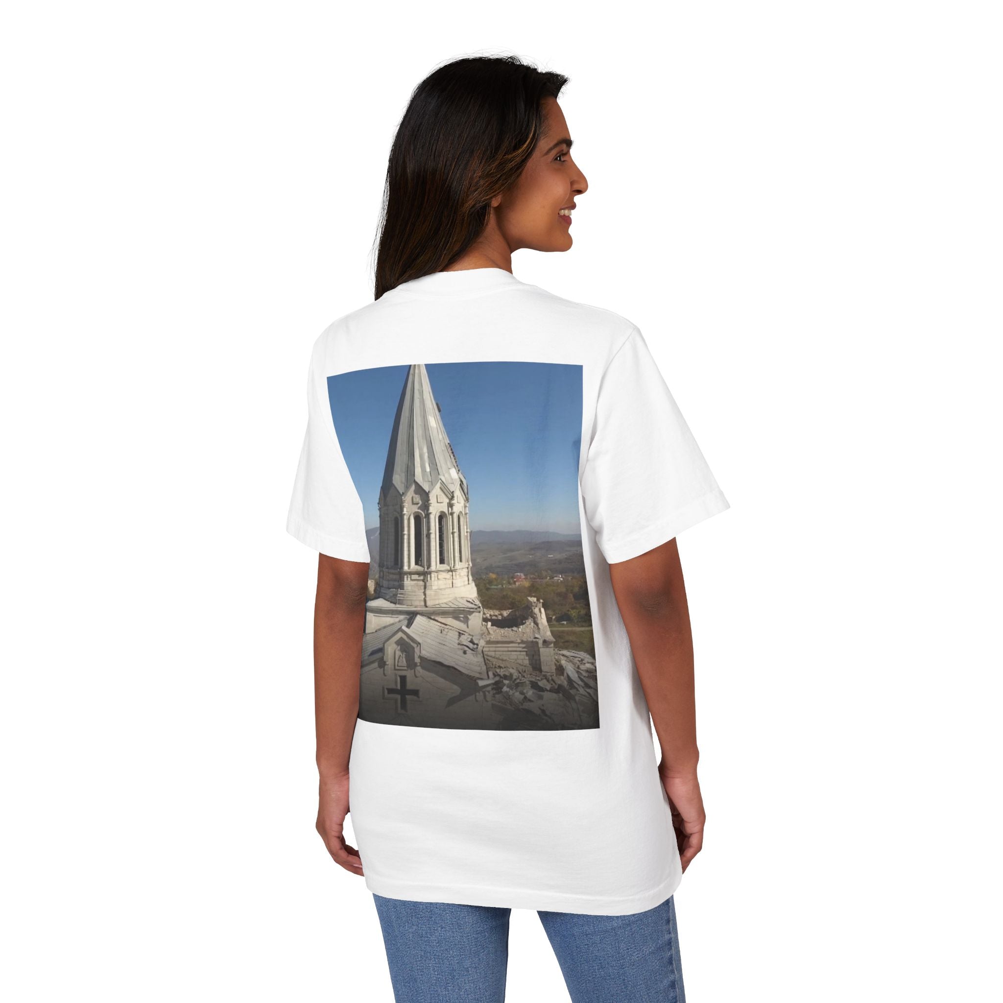 Church Steeple Photo T-Shirt — 'Իմ սրտի Արցախ'